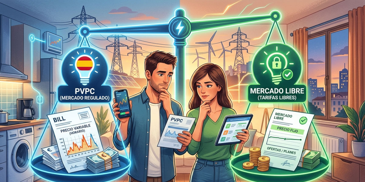 mercado regulado PVPC vs mercado libre